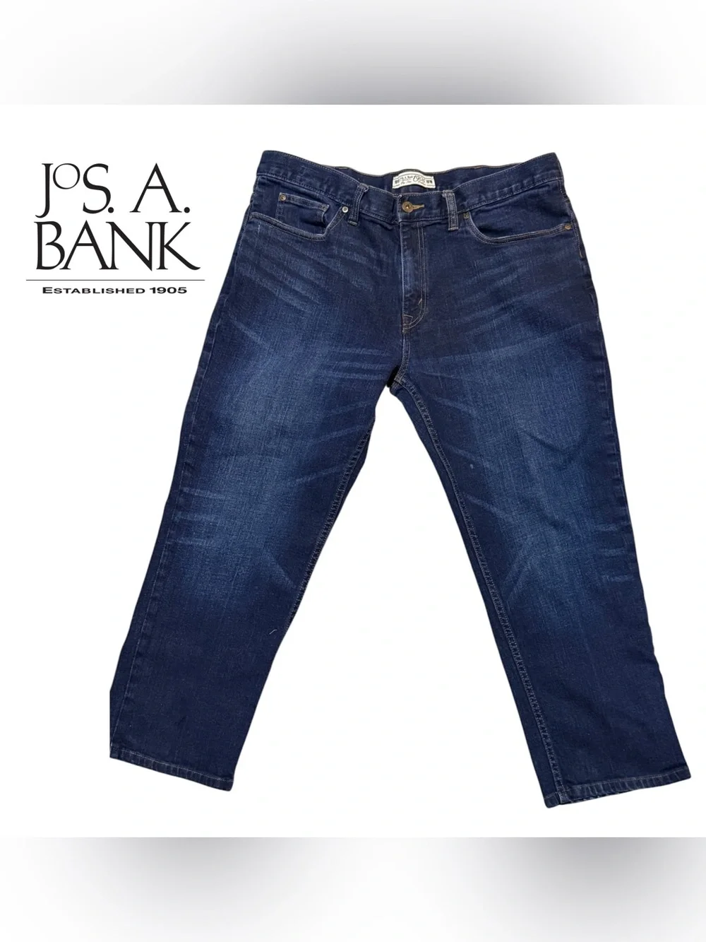 Jos. A. Bank Men's Dark Blue Denim Jeans Tailored Fit size 38W X 29L